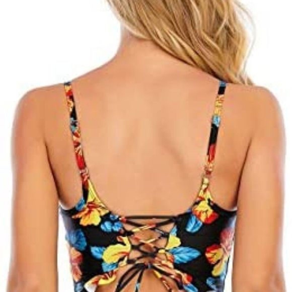 Women Cut Out One Piece Swimsuit - Picture 2 of 8